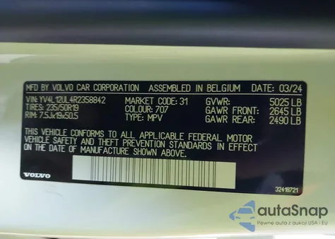 2024 Volvo Xc40 B5 Plus Dark Theme from USA, damaged, VIN YV4L12UL4R2358842
